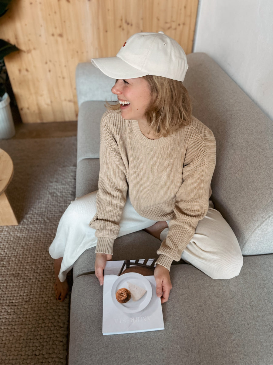 Strickpullover in Farbe Almond