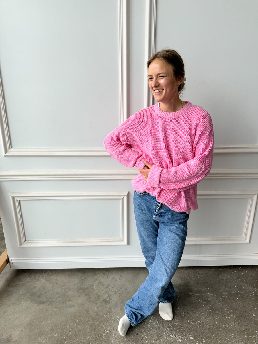 Pinker Pullover für Mama Tochter Partnerlook