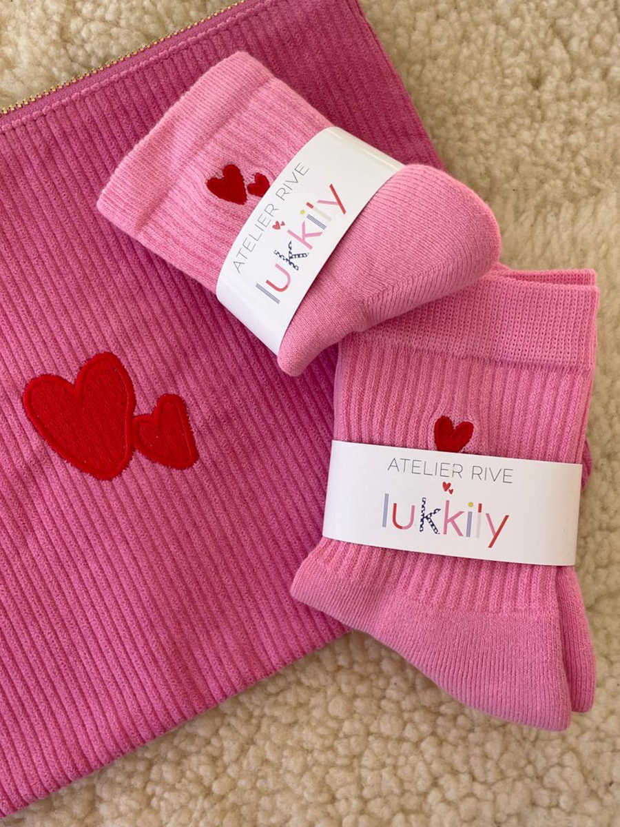 Partnerlook Herz pouch und Socken lukkily